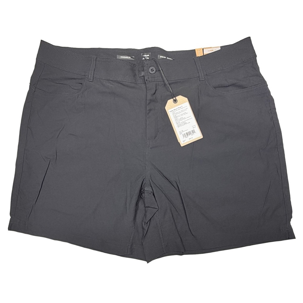 prAna Halle Short Plus II Women's 20W Black ReZion NWT Hiking Trail Climbing